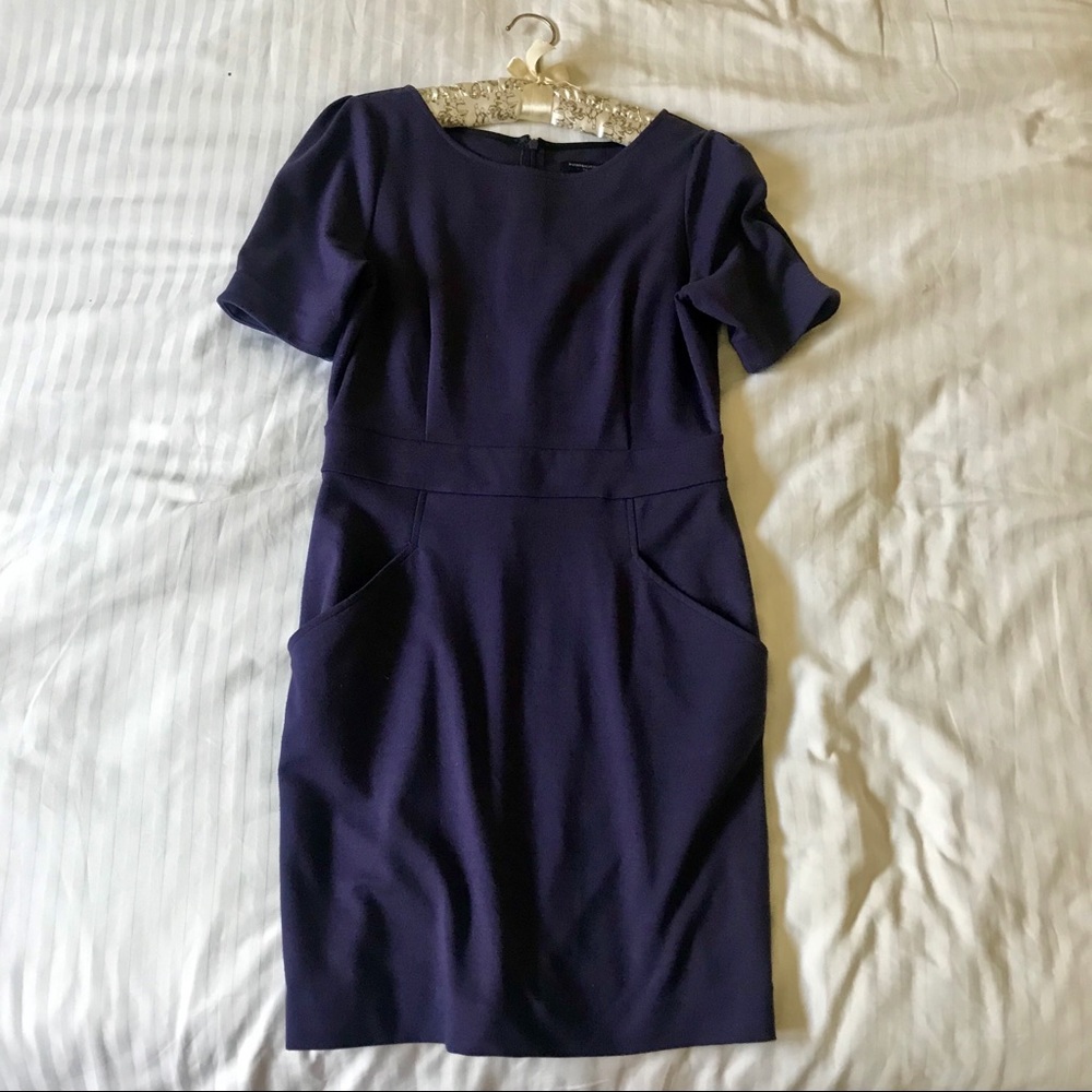 Banana Republic Navy Ponte Sheath Dress